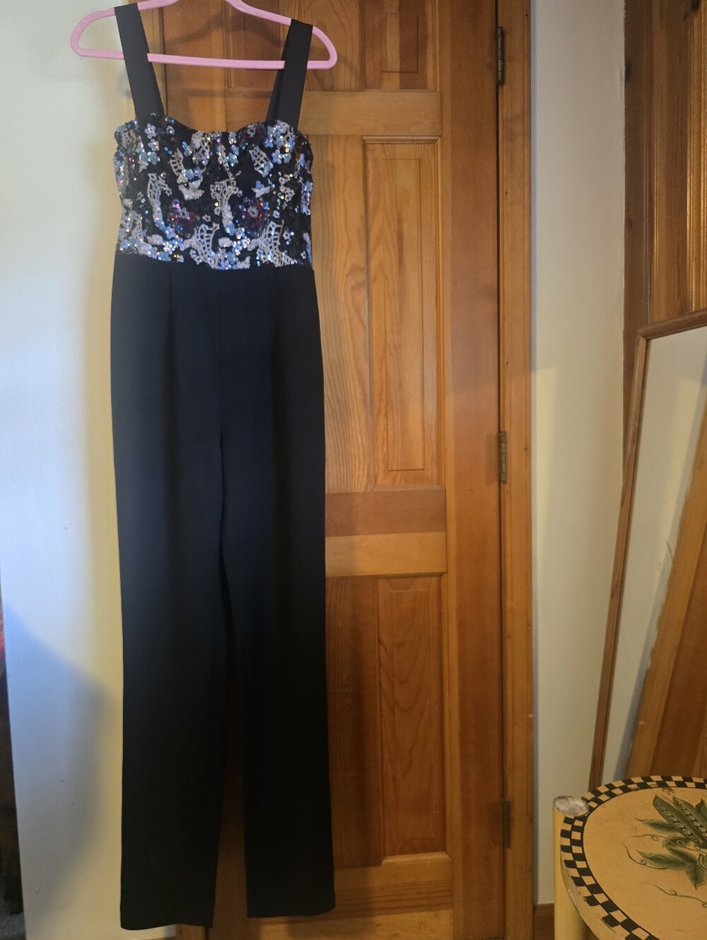 Bronx & Banco Black Jumpsuit with Sequin Embellished Bodice